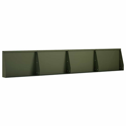Retaining Wall 4 pcs 60 x 12 x 40 cm Steel Olive Green