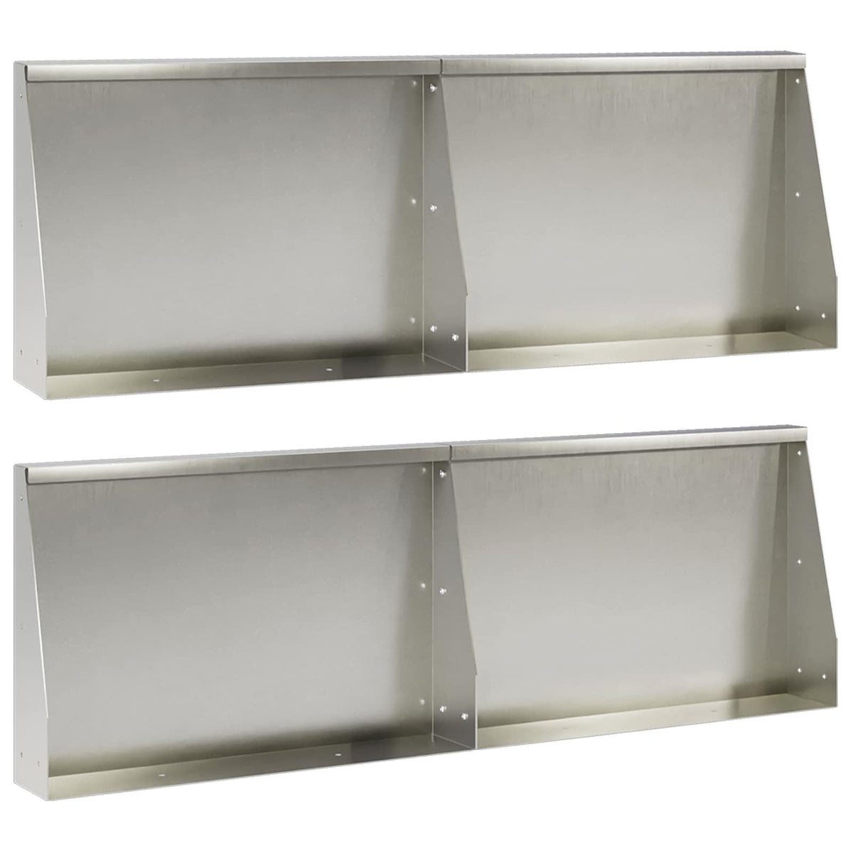 Retaining Wall 4 pcs 60 x 12 x 40 cm Stainless Steel Silver