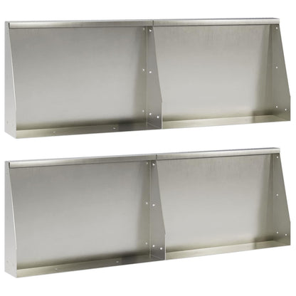 Retaining Wall 4 pcs 60 x 12 x 40 cm Stainless Steel Silver