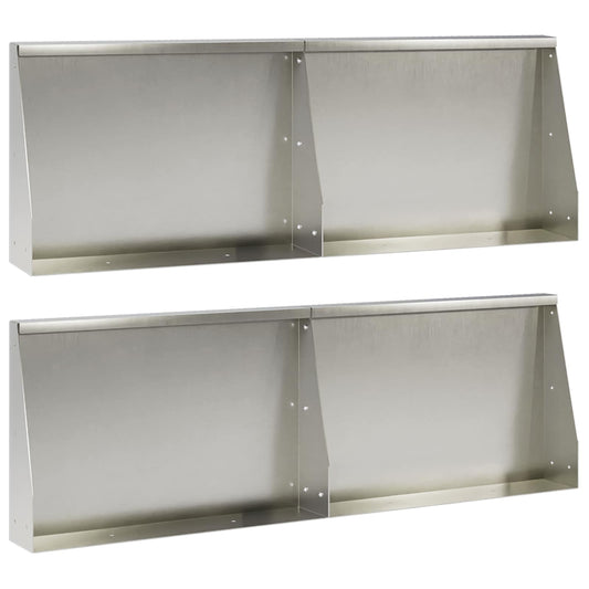 Retaining Wall 4 pcs 60 x 12 x 40 cm Stainless Steel Silver
