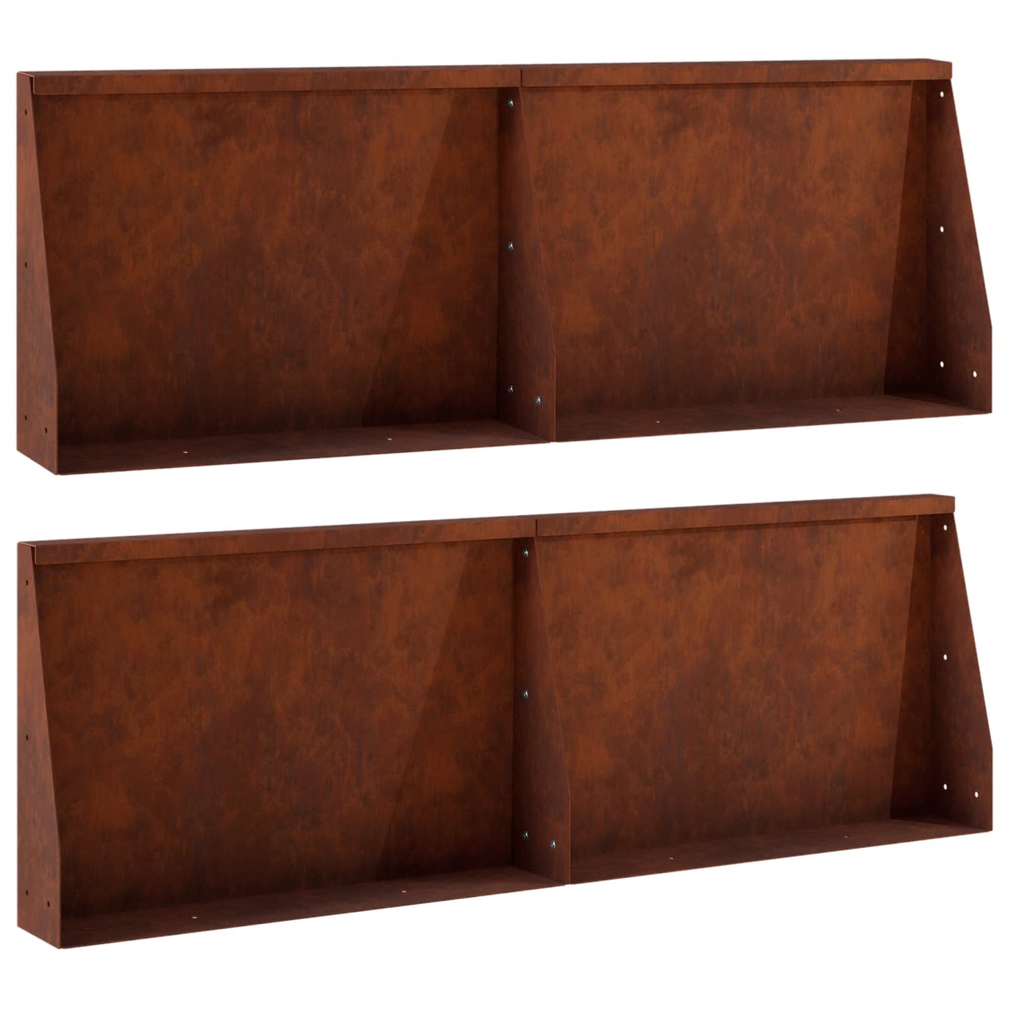 Retaining Wall 4 pcs 60 x 12 x 50 cm Weathering Steel Rusty