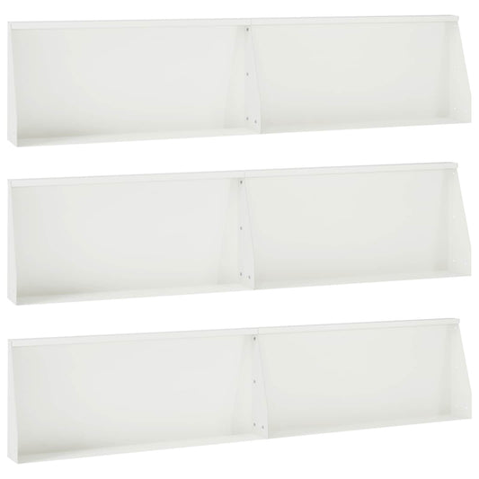 Retaining Wall 6 pcs 100 x 12 x 30 cm Steel White