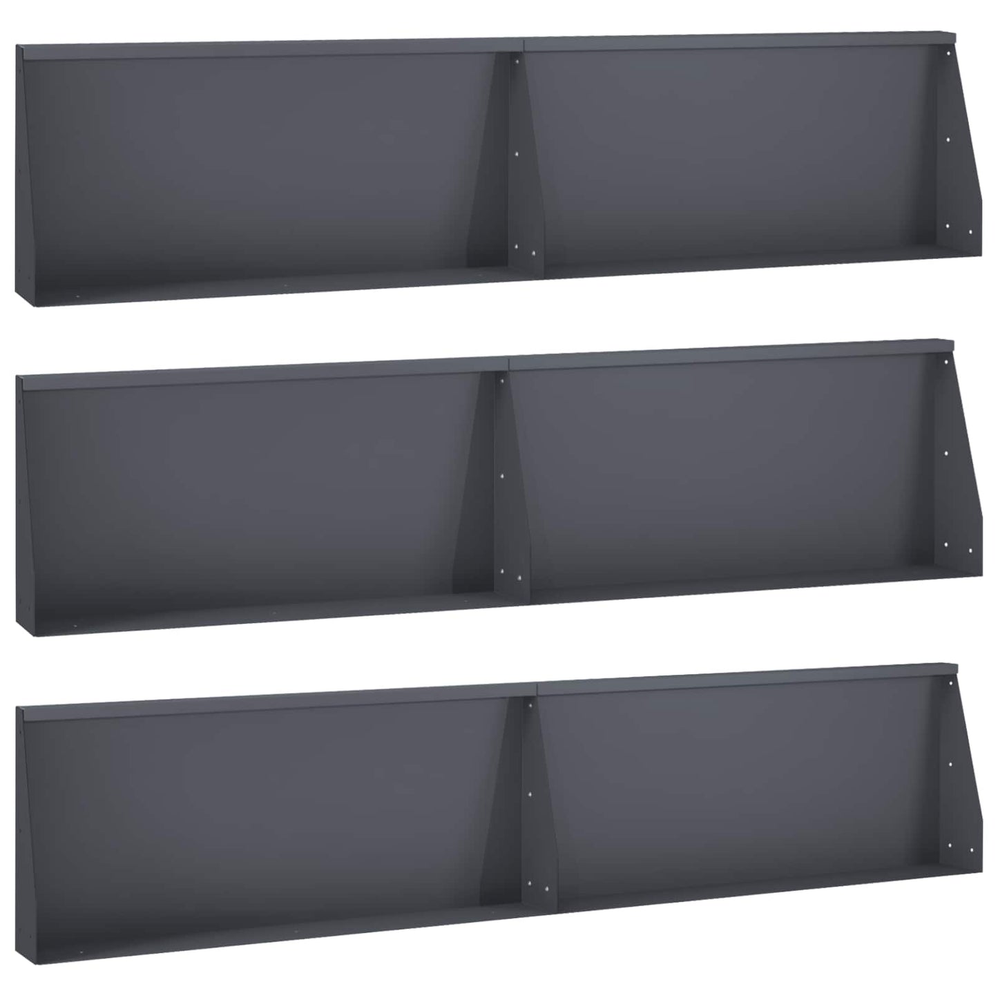 Retaining Wall 6 pcs 100 x 12 x 30 cm Steel Anthracite