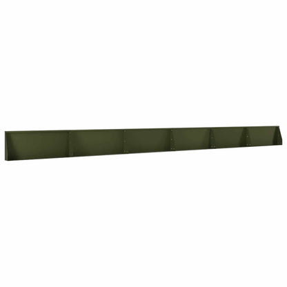 Retaining Wall 6 pcs 100 x 12 x 30 cm Steel Olive Green
