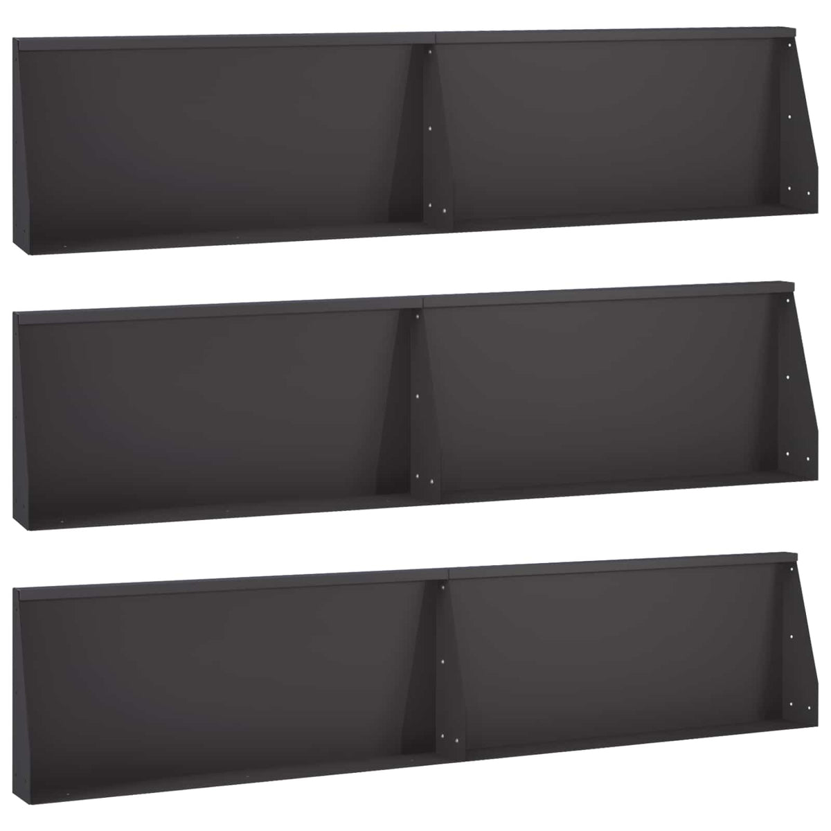 Retaining Wall 6 pcs 100 x 12 x 40 cm Steel Black