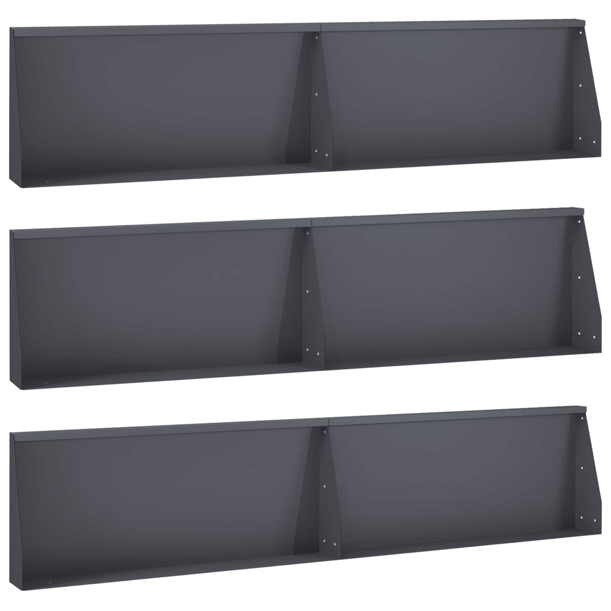 Retaining Wall 6 pcs 100 x 12 x 40 cm Steel Anthracite