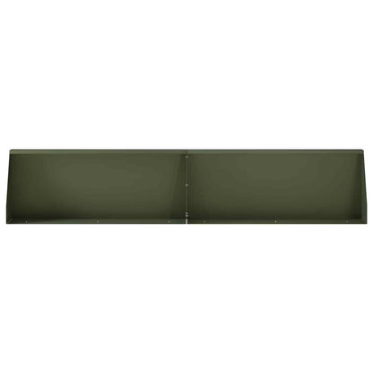 Retaining Wall 6 pcs 100 x 12 x 40 cm Steel Olive Green