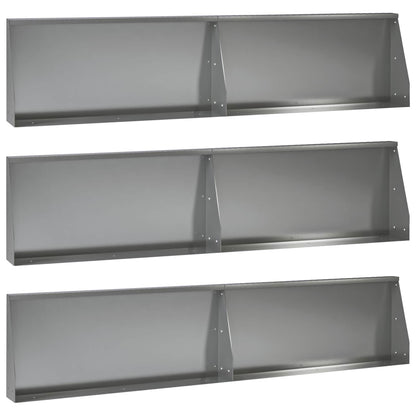 Retaining Wall 6 pcs 100 x 12 x 40 cm Galvanised Steel Silver