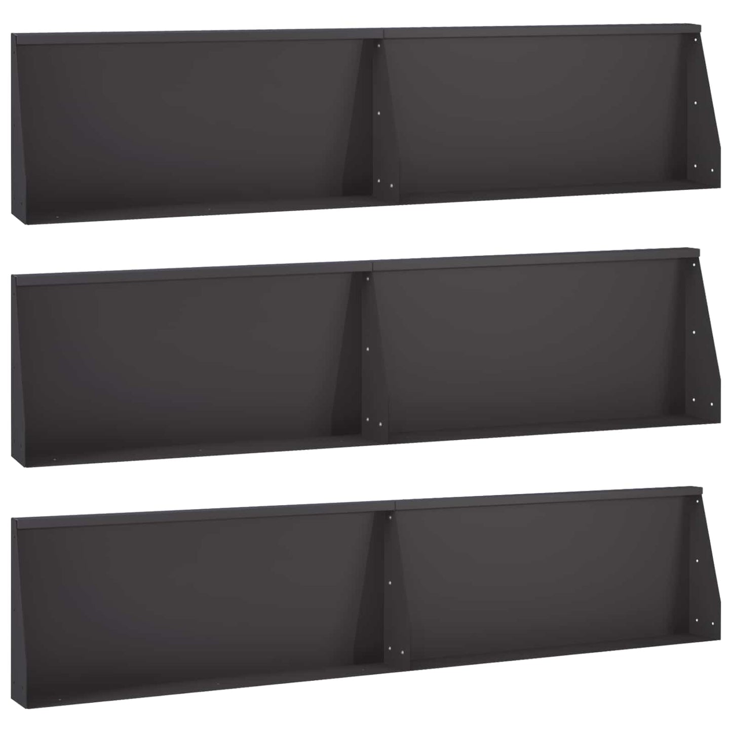 Retaining Wall 6 pcs 100 x 12 x 50 cm Steel Black