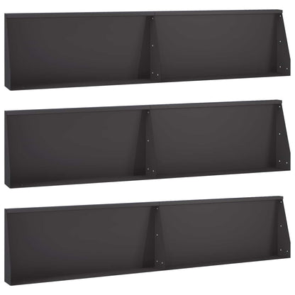 Retaining Wall 6 pcs 100 x 12 x 50 cm Steel Black