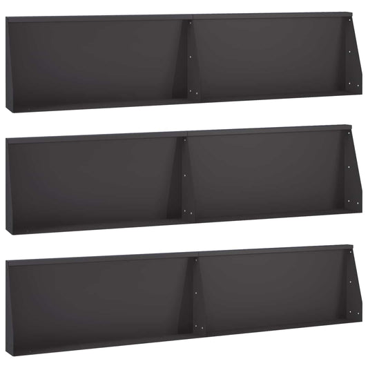 Retaining Wall 6 pcs 100 x 12 x 50 cm Steel Black