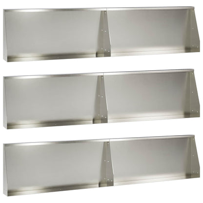Retaining Wall 6 pcs 100 x 12 x 50 cm Stainless Steel Silver