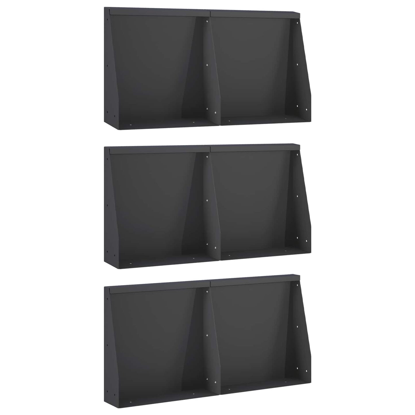Retaining Wall 6 pcs 40 x 12 x 30 cm Steel Black