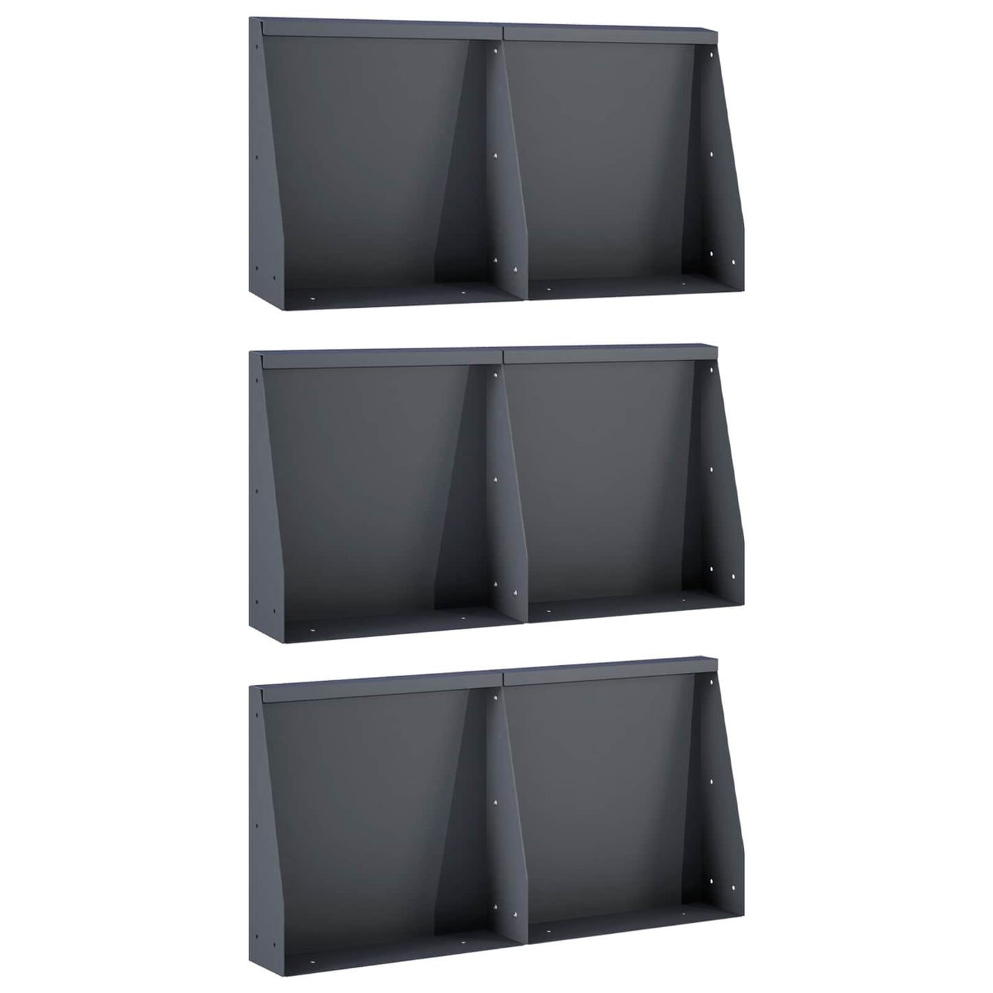Retaining Wall 6 pcs 40 x 12 x 30 cm Steel Anthracite