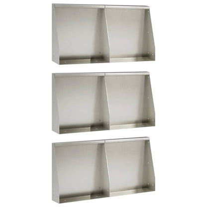 Retaining Wall 6 pcs 40 x 12 x 30 cm Stainless Steel Silver