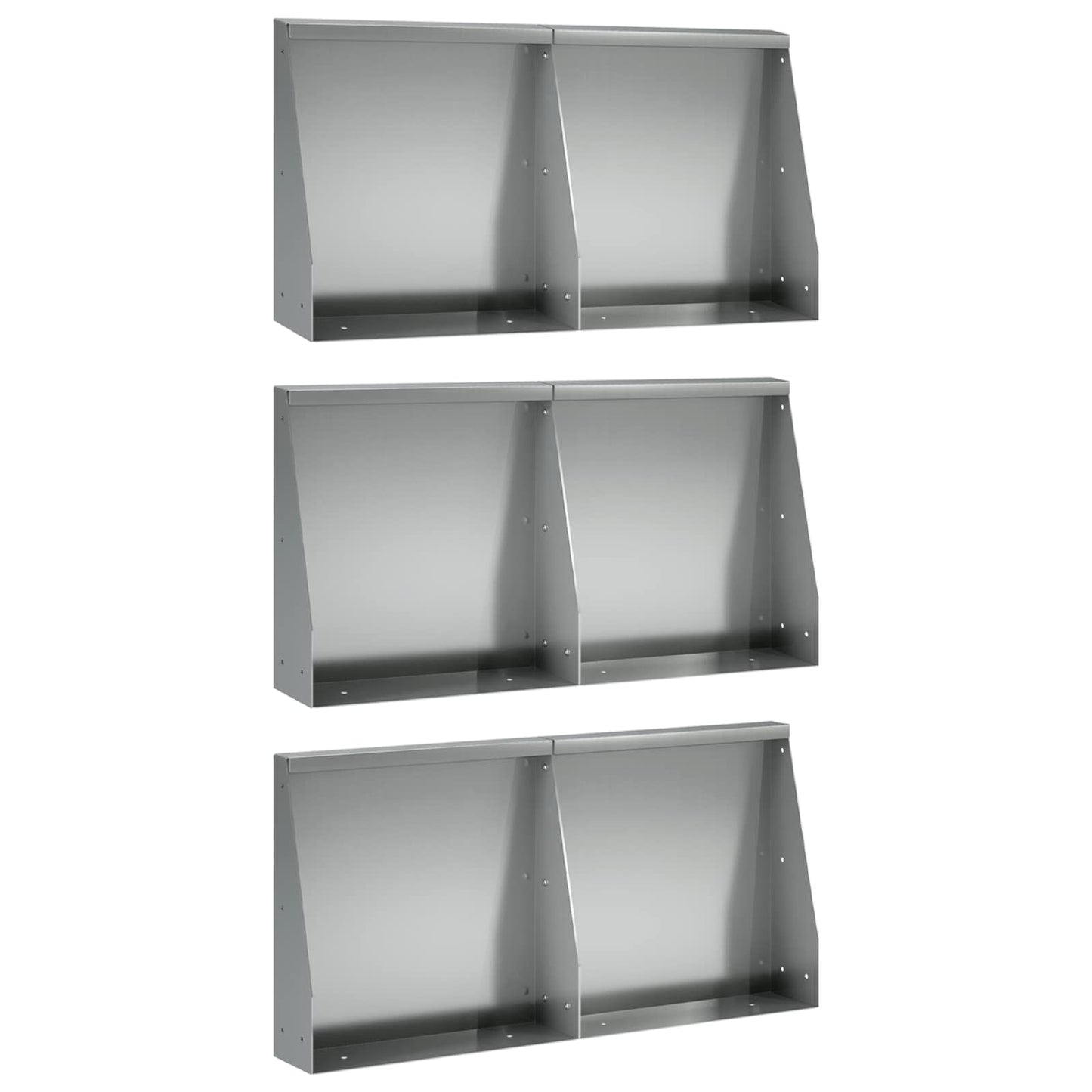 Retaining Wall 6 pcs 40 x 12 x 30 cm Galvanised Steel Silver