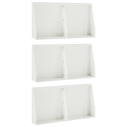 Retaining Wall 6 pcs 40 x 12 x 40 cm Steel White