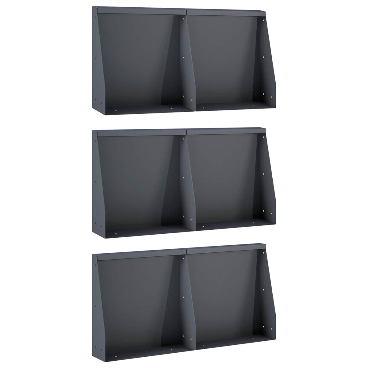 Retaining Wall 6 pcs 40 x 12 x 40 cm Steel Anthracite