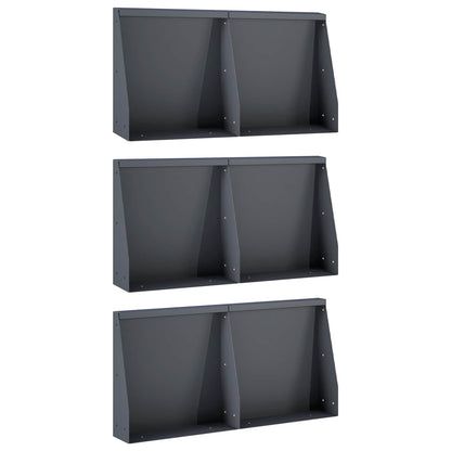 Retaining Wall 6 pcs 40 x 12 x 40 cm Steel Anthracite