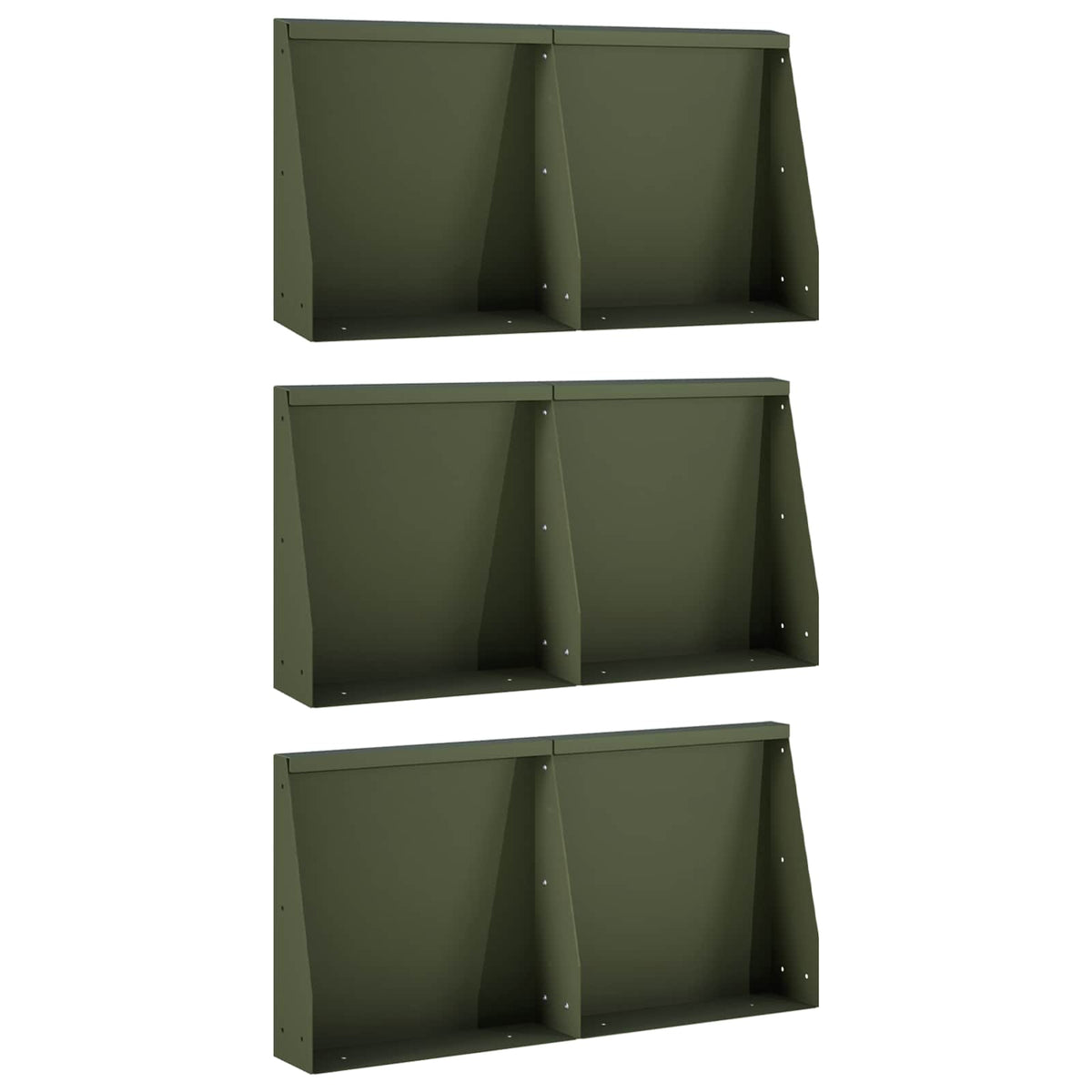 Retaining Wall 6 pcs 40 x 12 x 40 cm Steel Olive Green