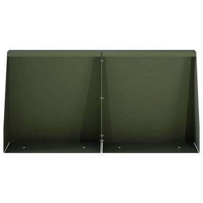 Retaining Wall 6 pcs 40 x 12 x 40 cm Steel Olive Green