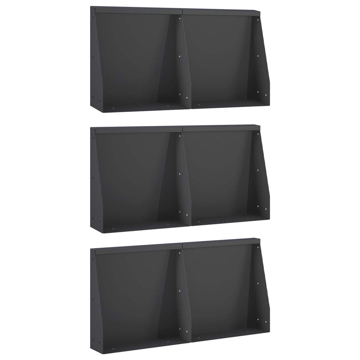 Retaining Wall 6 pcs 40 x 12 x 50 cm Steel Black