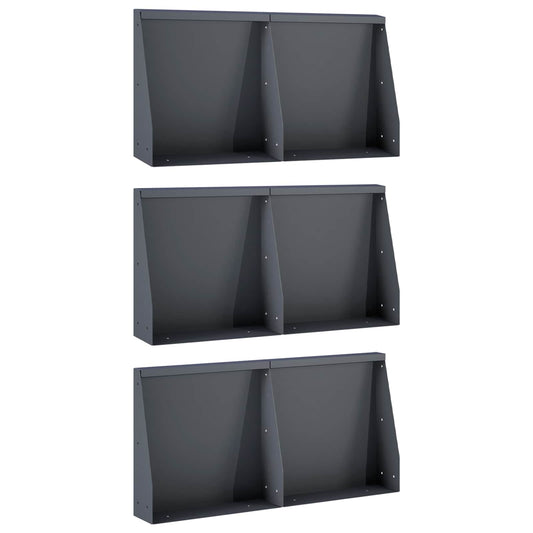 Retaining Wall 6 pcs 40 x 12 x 50 cm Steel Anthracite