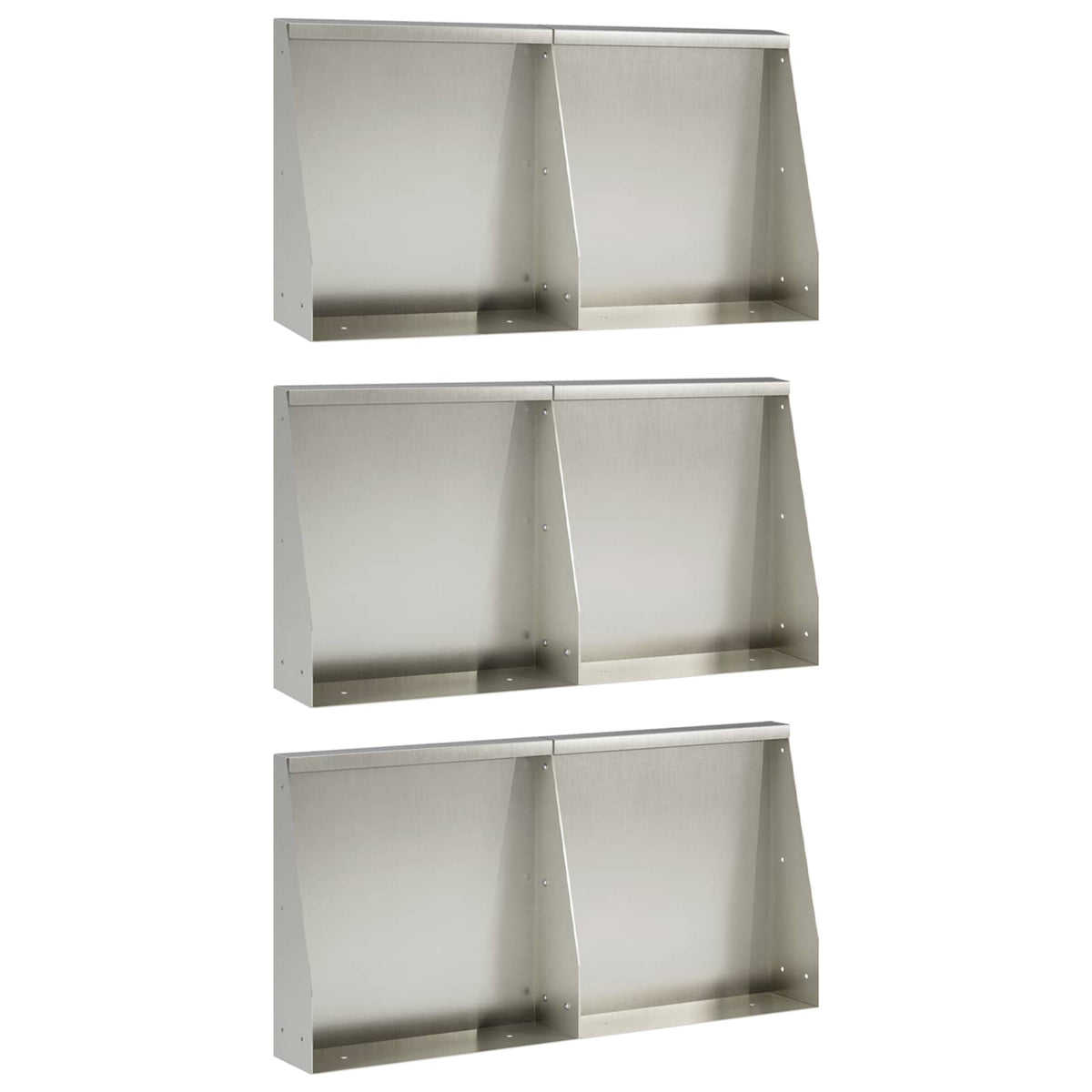 Retaining Wall 6 pcs 40 x 12 x 50 cm Stainless Steel Silver