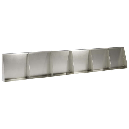 Retaining Wall 6 pcs 40 x 12 x 50 cm Stainless Steel Silver