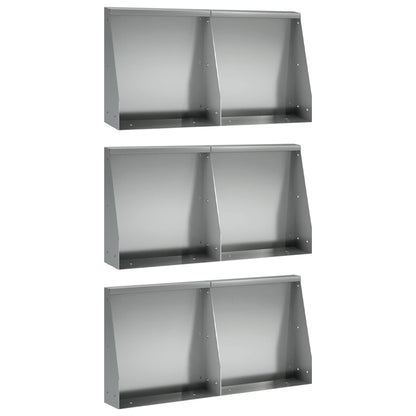 Retaining Wall 6 pcs 40 x 12 x 50 cm Galvanised Steel Silver