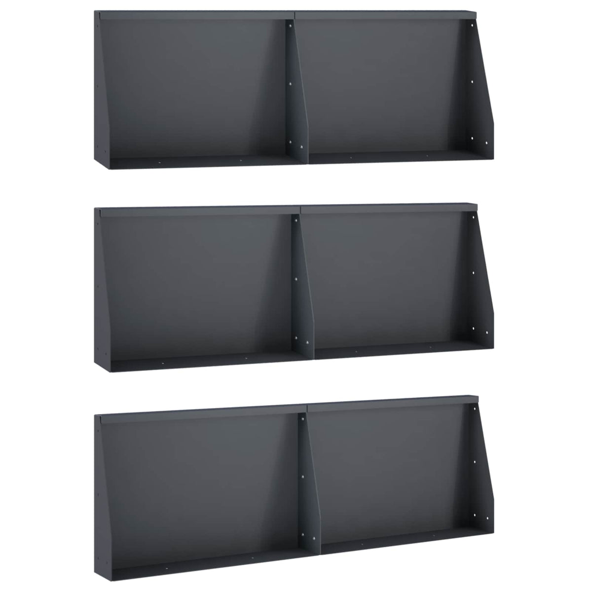 Retaining Wall 6 pcs 60 x 12 x 30 cm Steel Anthracite