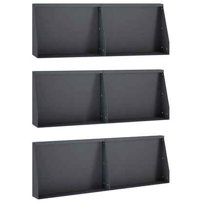 Retaining Wall 6 pcs 60 x 12 x 30 cm Steel Anthracite