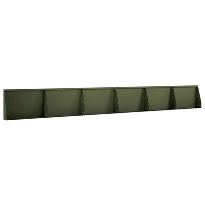 Retaining Wall 6 pcs 60 x 12 x 30 cm Steel Olive Green