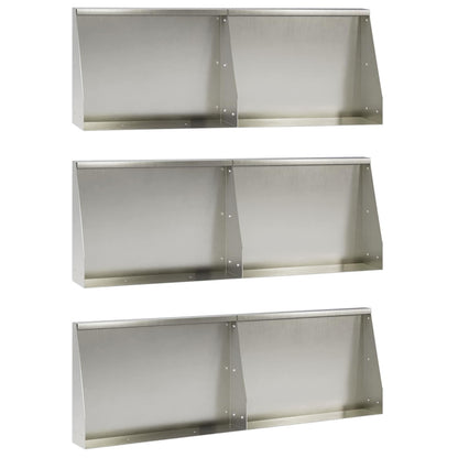 Retaining Wall 6 pcs 60 x 12 x 30 cm Stainless Steel Silver