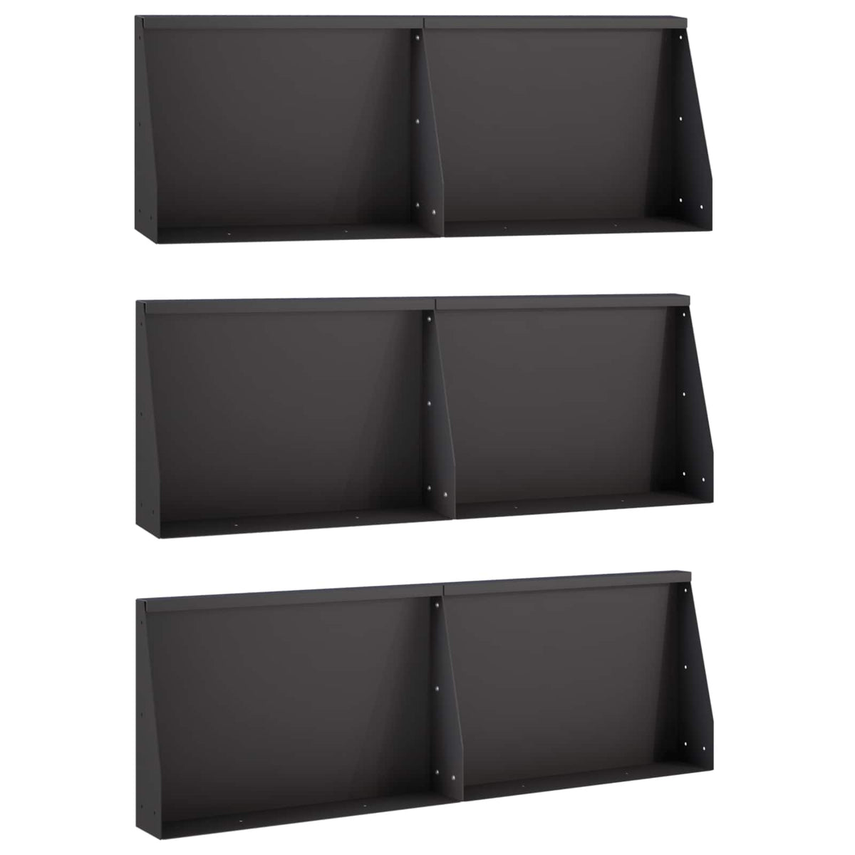 Retaining Wall 6 pcs 60 x 12 x 40 cm Steel Black