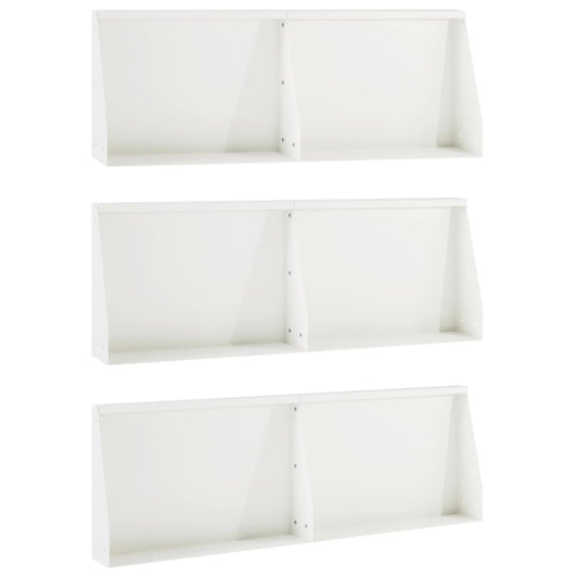 Retaining Wall 6 pcs 60 x 12 x 40 cm Steel White