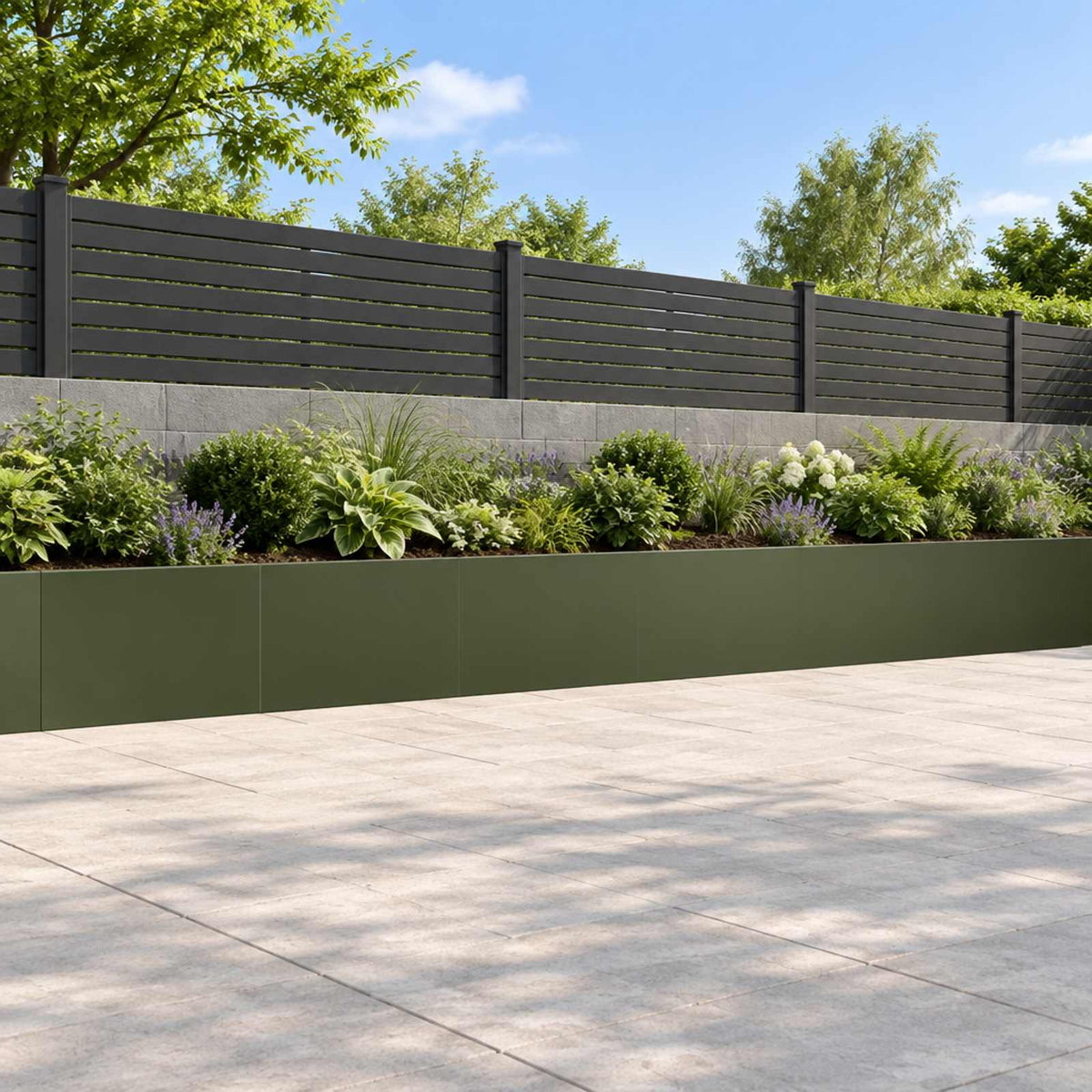 Retaining Wall 6 pcs 60 x 12 x 50 cm Steel Olive Green
