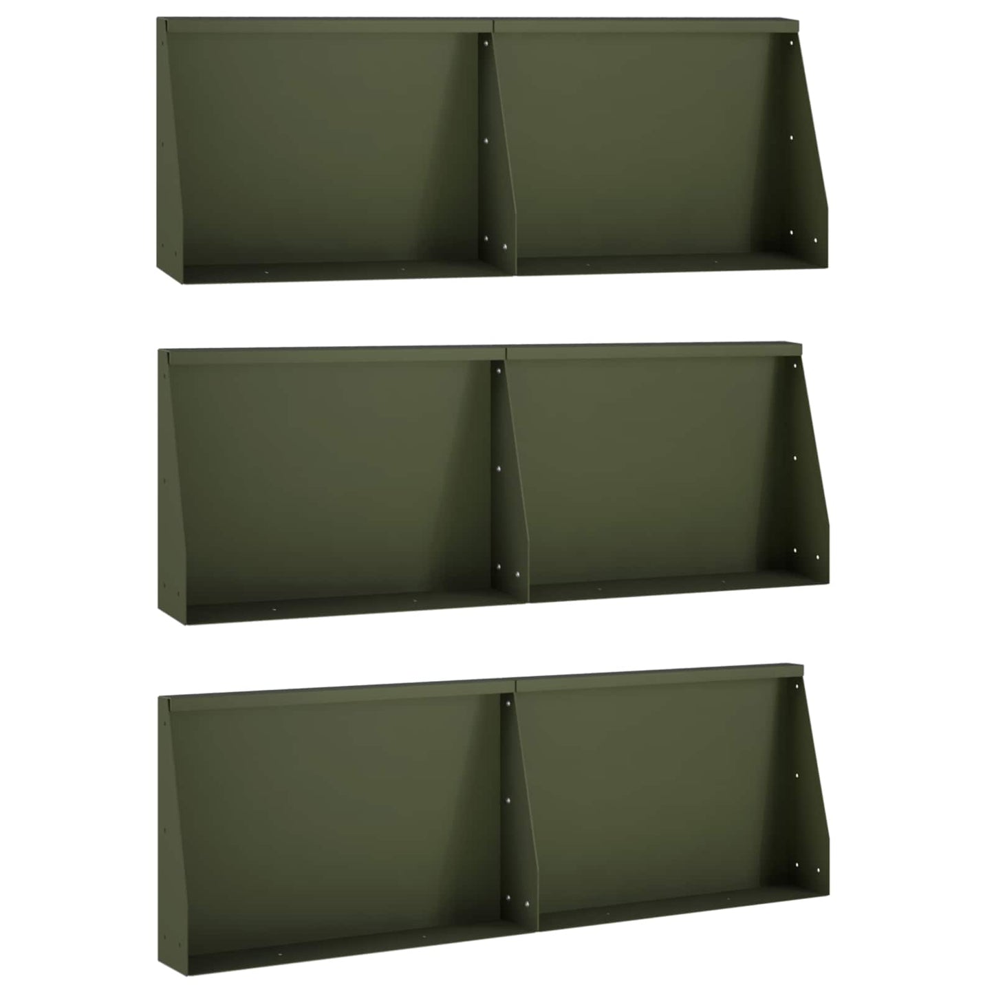Retaining Wall 6 pcs 60 x 12 x 40 cm Steel Olive Green