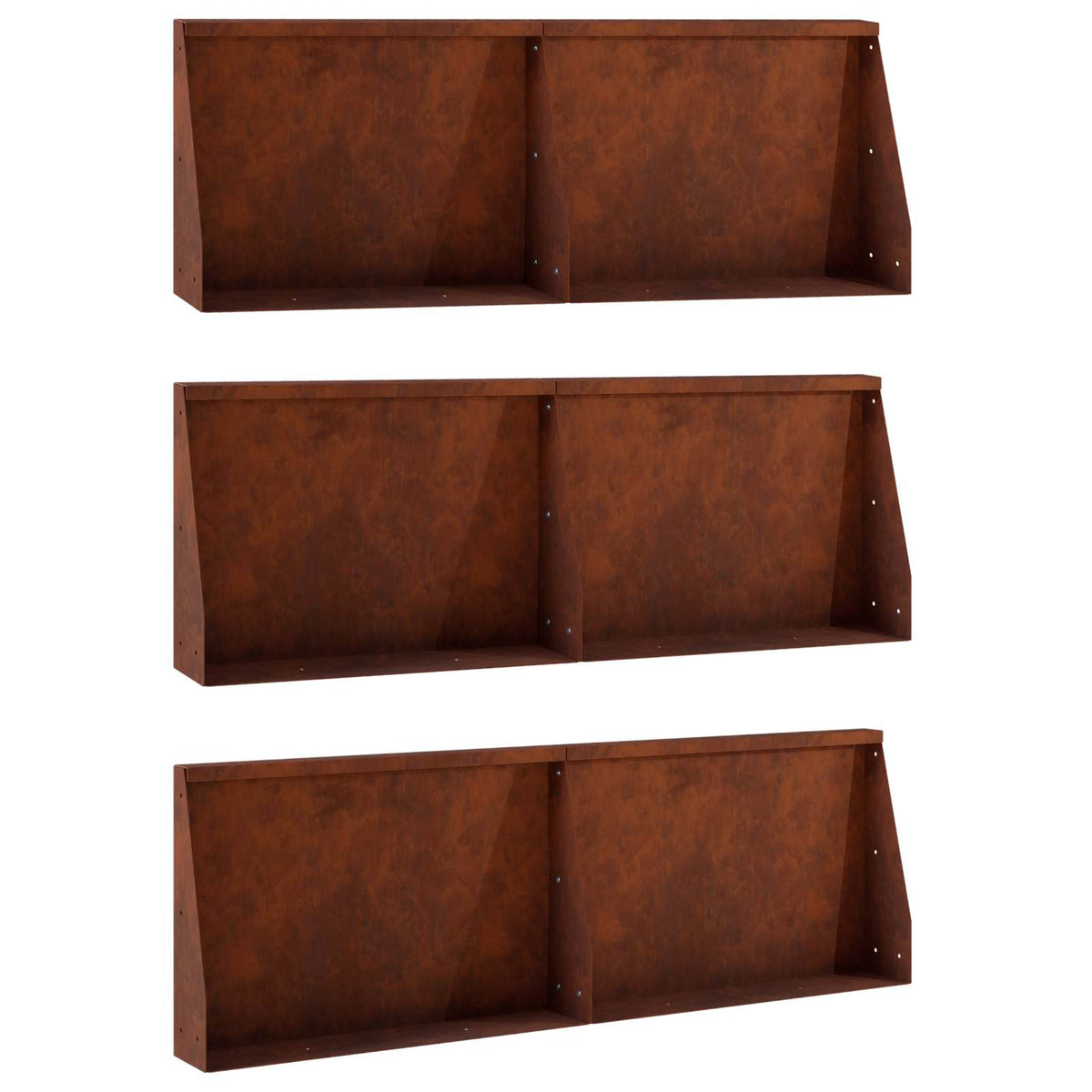 Retaining Wall 6 pcs 60 x 12 x 40 cm Weathering Steel Rusty
