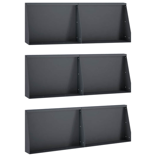 Retaining Wall 6 pcs 60 x 12 x 50 cm Steel Anthracite