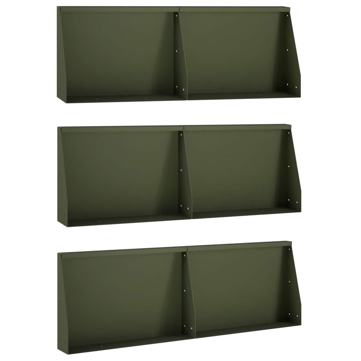 Retaining Wall 6 pcs 60 x 12 x 50 cm Steel Olive Green