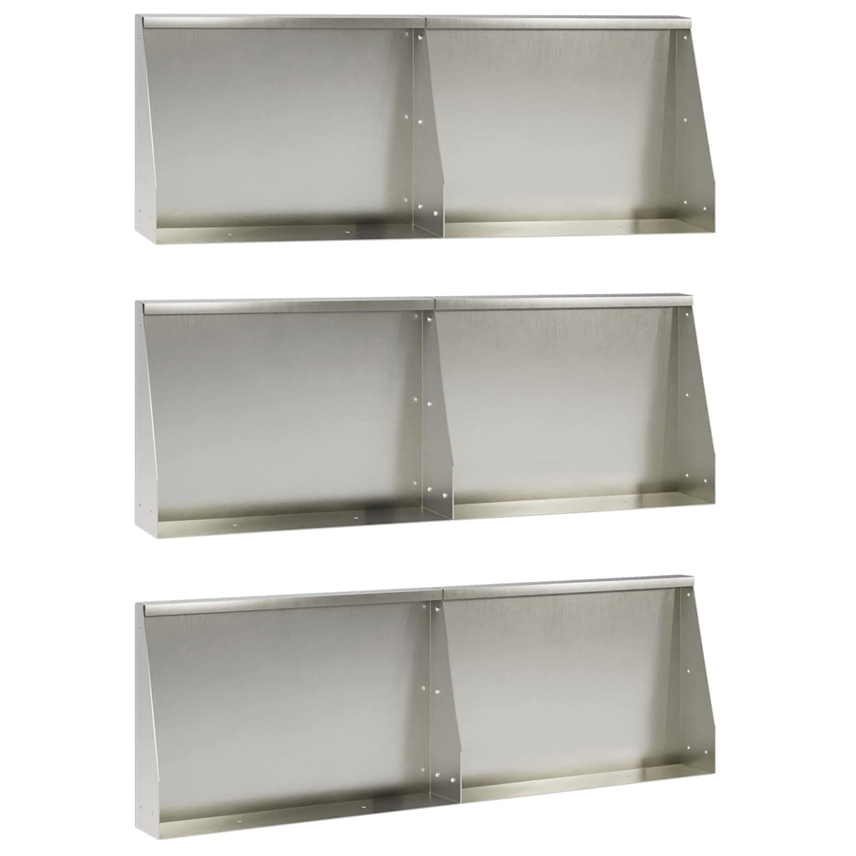 Retaining Wall 6 pcs 60 x 12 x 50 cm Stainless Steel Silver