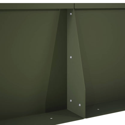 Retaining Wall 4 pcs 100 x 100 x 30 cm Steel Olive Green