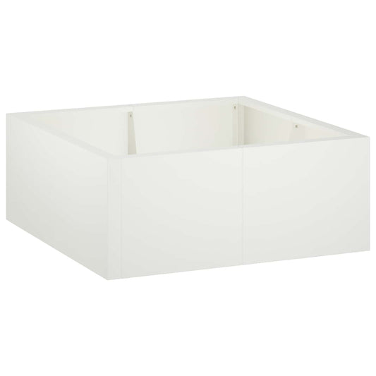 Retaining Wall 4 pcs 100 x 100 x 40 cm Steel White