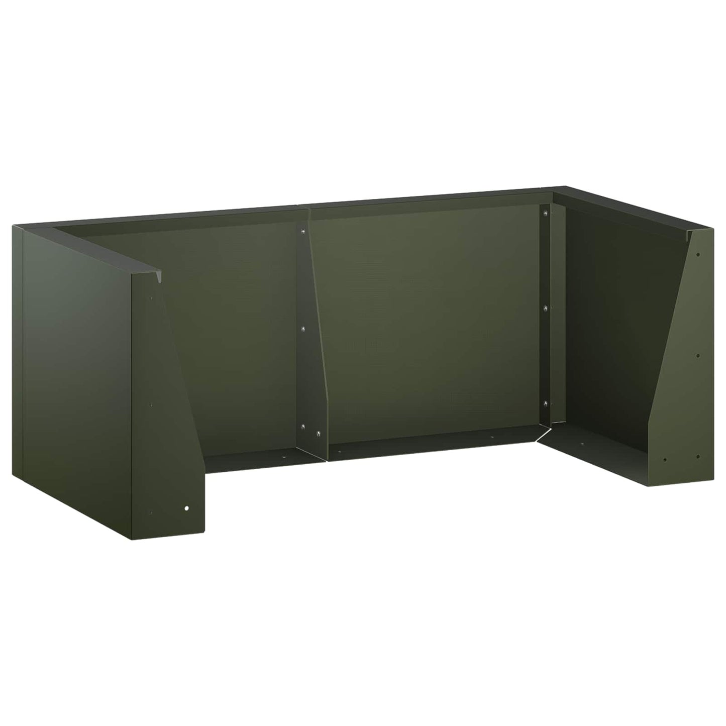 Retaining Wall 4 pcs 100 x 100 x 40 cm Steel Olive Green