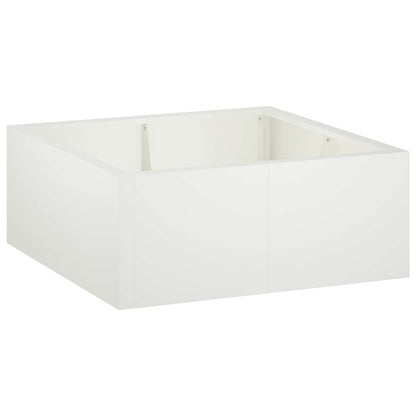 Retaining Wall 4 pcs 100 x 100 x 50 cm Steel White