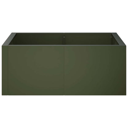 Retaining Wall 4 pcs 100 x 100 x 50 cm Steel Olive Green