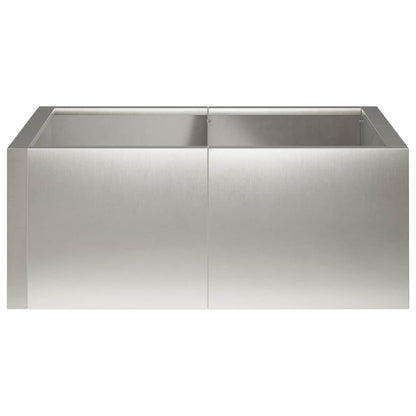Retaining Wall 4 pcs 100 x 100 x 50 cm Stainless Steel Silver