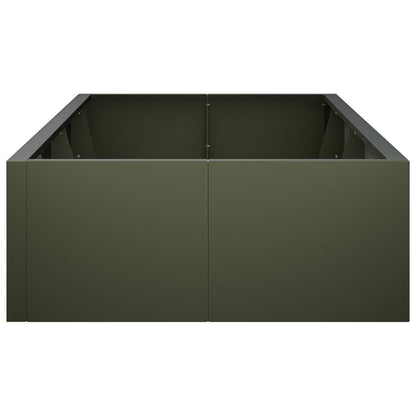 Retaining Wall 8 pcs 300 x 100 x 40 cm Steel Olive Green