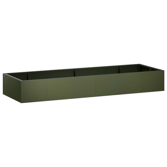 Retaining Wall 8 pcs 300 x 100 x 50 cm Steel Olive Green